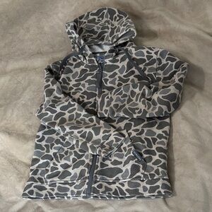 BURLEBO Kids Camo Print Hoodie - Gray, cream, army green